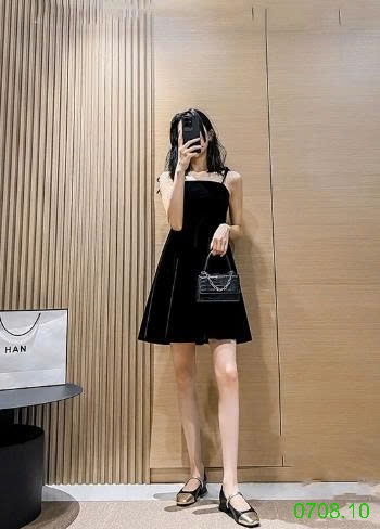 25HA0708.10 - GIÀY MARRY JANE QUAI ĐÍNH HOA TRÀ