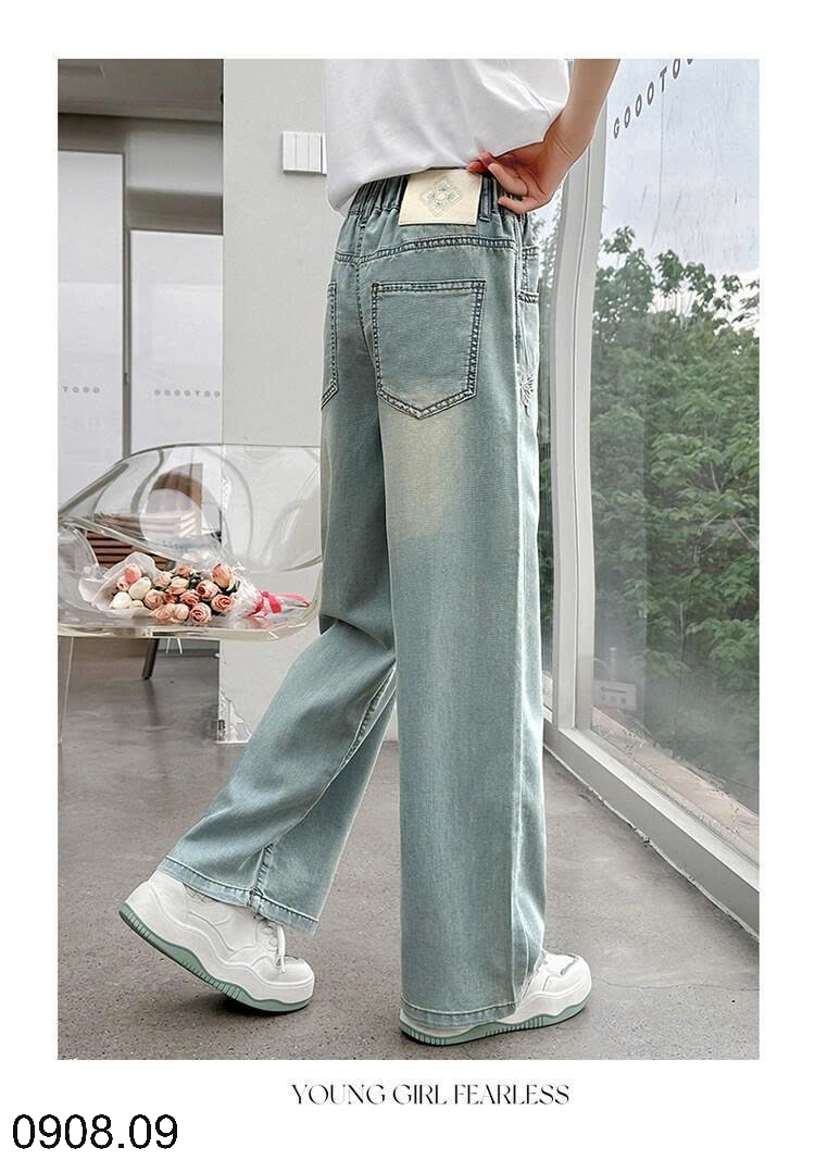 25HA0908.09 - QUẦN JEAN TENCEL BÉ GÁI SIZE ĐẠI