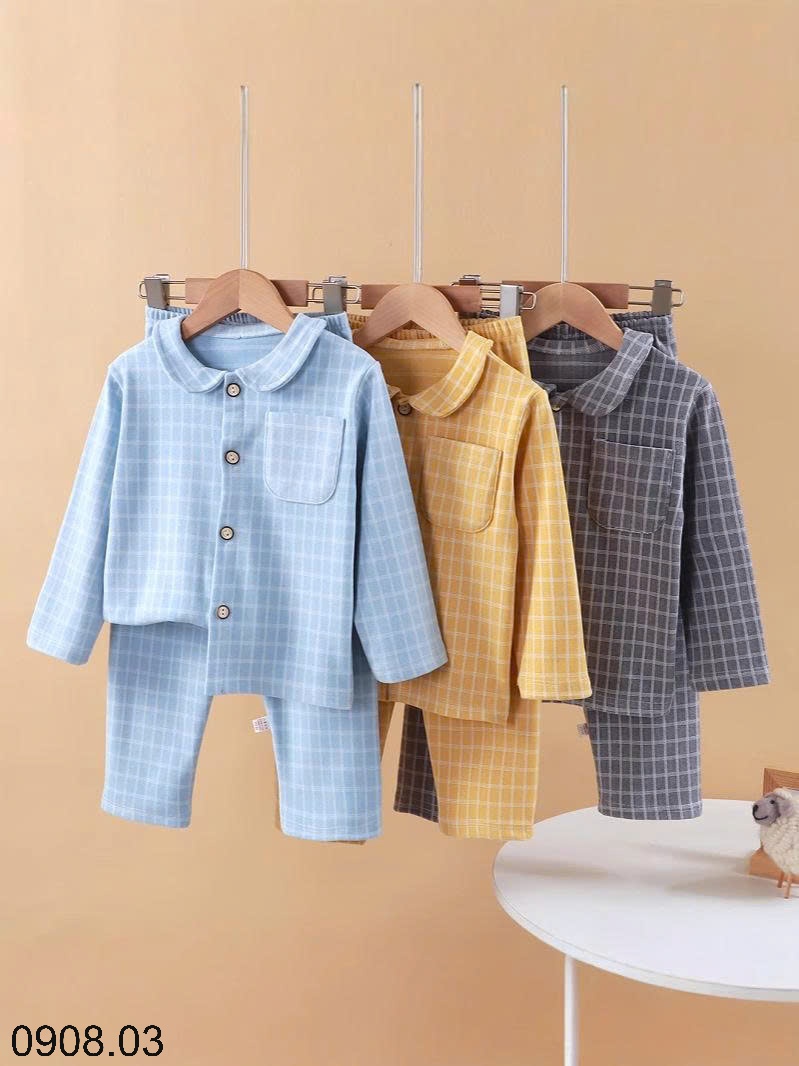 25HA0908.03 - PIZAMA KẺ NỈ CHO BÉ