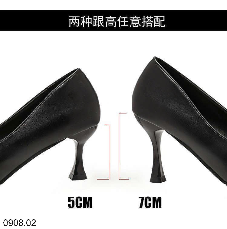 25HA0908.02 - GIÀY ĐEN CÔNG SỞ MŨI NHỌN