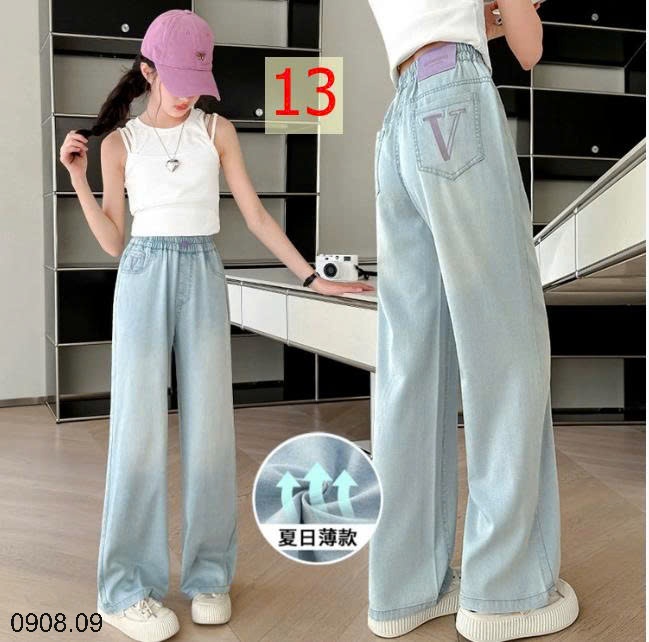 25HA0908.09 - QUẦN JEAN TENCEL BÉ GÁI SIZE ĐẠI