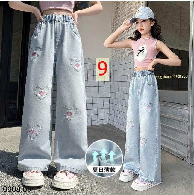 25HA0908.09 - QUẦN JEAN TENCEL BÉ GÁI SIZE ĐẠI