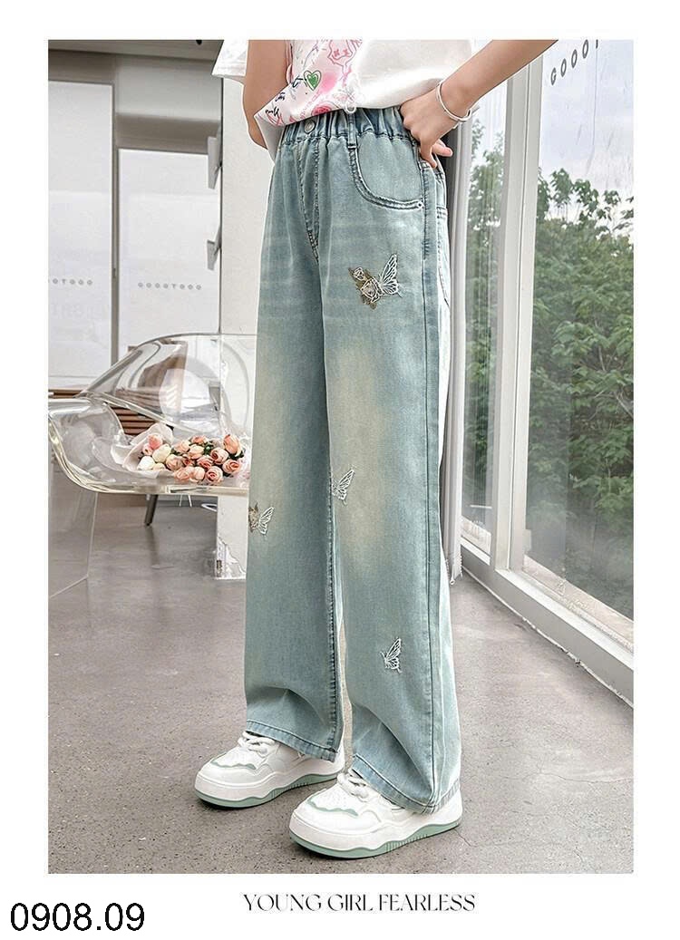 25HA0908.09 - QUẦN JEAN TENCEL BÉ GÁI SIZE ĐẠI