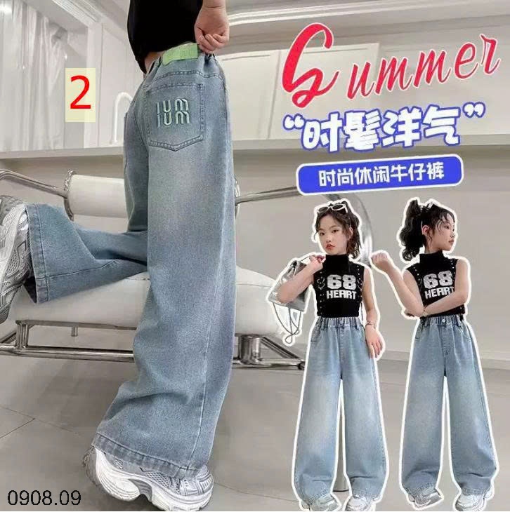 25HA0908.09 - QUẦN JEAN TENCEL BÉ GÁI SIZE ĐẠI