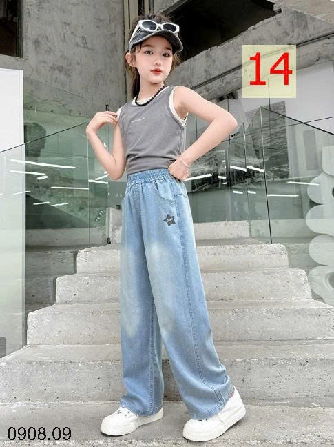 25HA0908.09 - QUẦN JEAN TENCEL BÉ GÁI SIZE ĐẠI