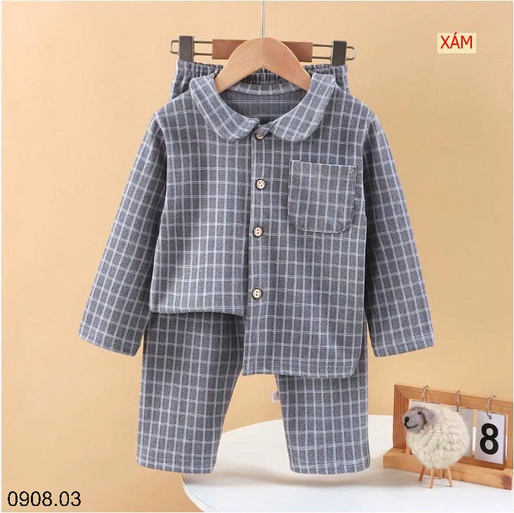 25HA0908.03 - PIZAMA KẺ NỈ CHO BÉ
