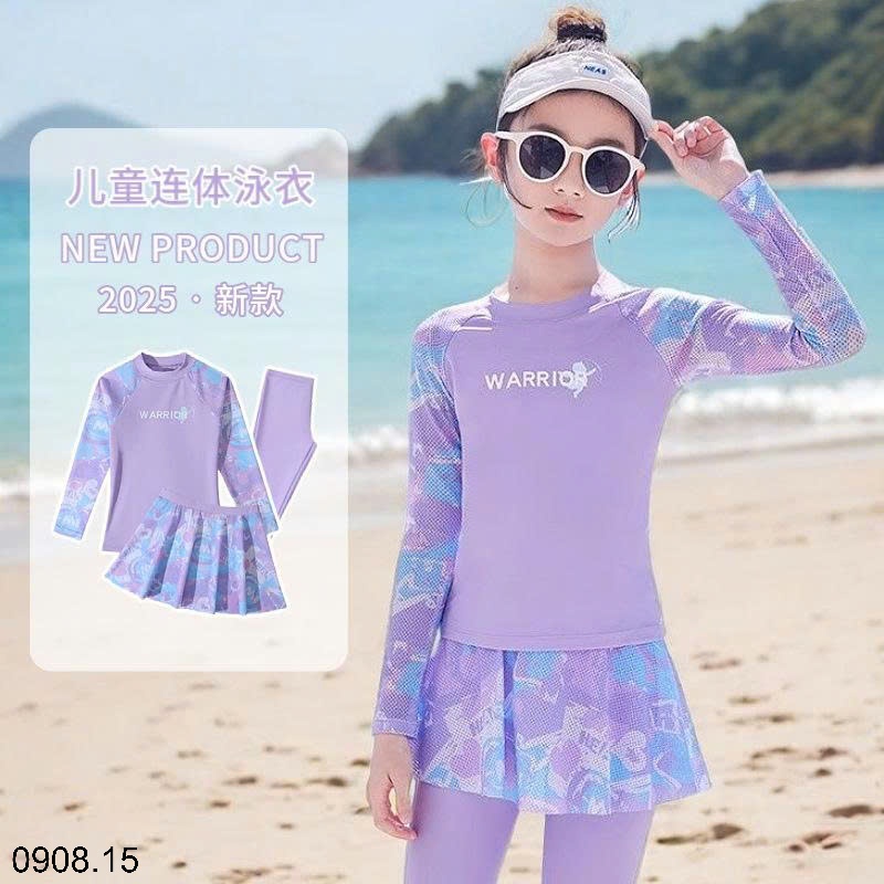 25HA0908.15 - SET BỘ BƠI DÀI TAY CHỐNG NẮNG CHO BÉ GÁI