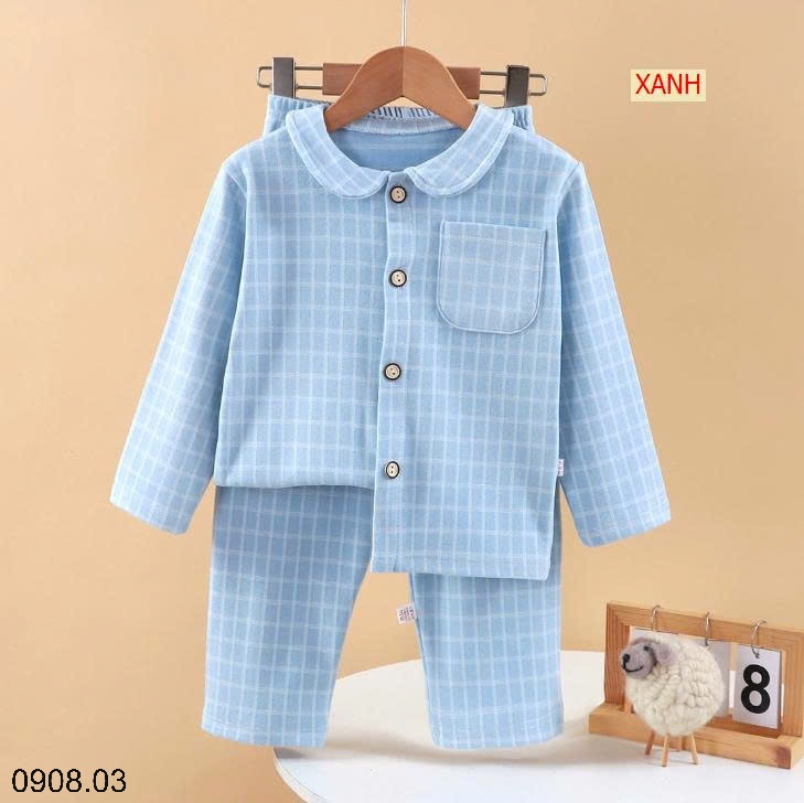 25HA0908.03 - PIZAMA KẺ NỈ CHO BÉ