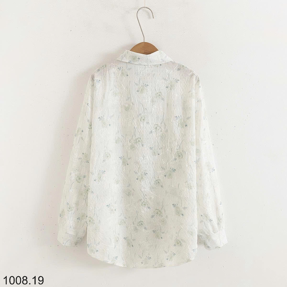 25HA1008.19 - SƠ MI HOA CHO NỮ