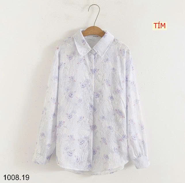 25HA1008.19 - SƠ MI HOA CHO NỮ