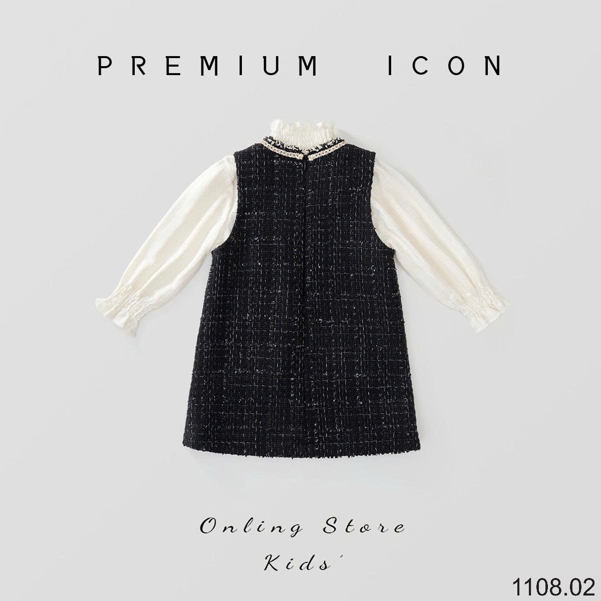 25HA1108.02 - ÁO CỔ REN MIX VÁY DẠ PREMIUM