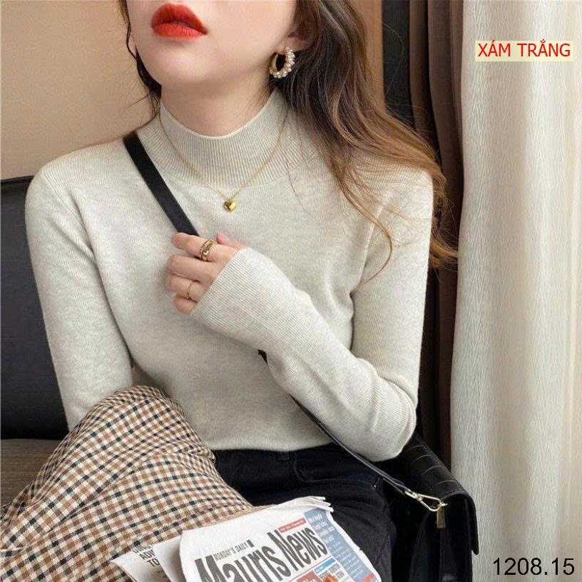 25HA1208.15 - ÁO LEN CỔ 3 PHÂN CACHEE