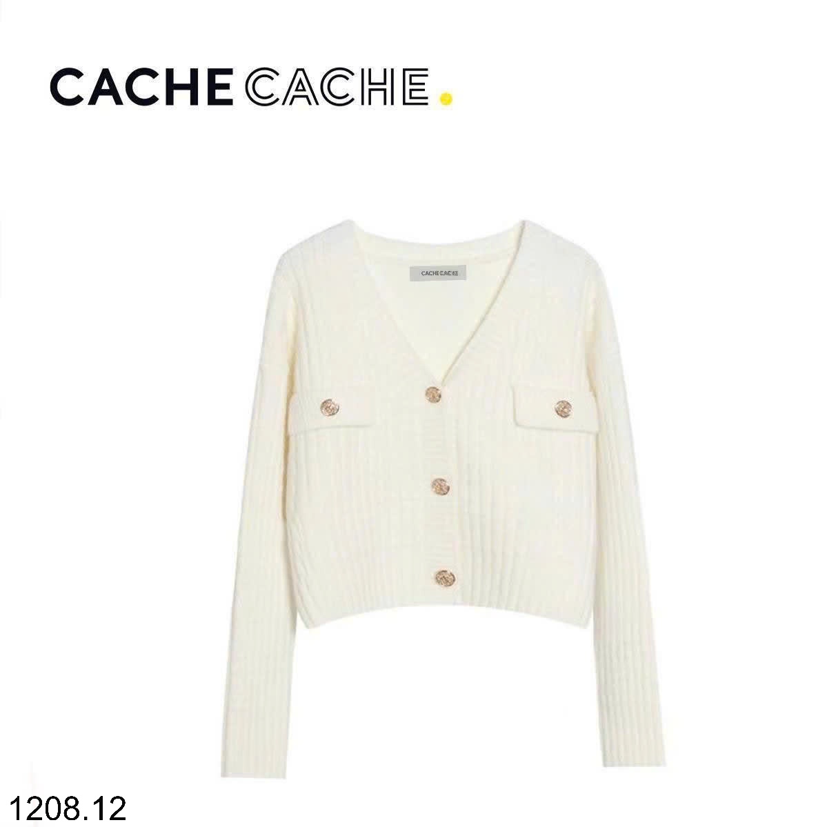 25HA1208.12 - ÁO LEN DÀI TAY DÁNG NGẮN CACHE