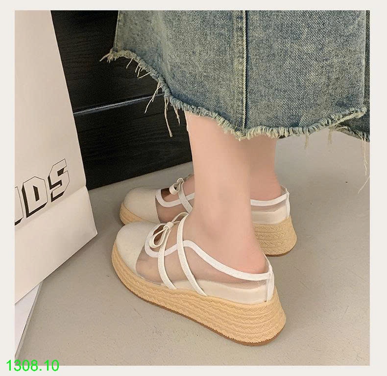 25HA1308.10 - DÉP SANDAL ĐẾ XUỒNG CHẤM BI
