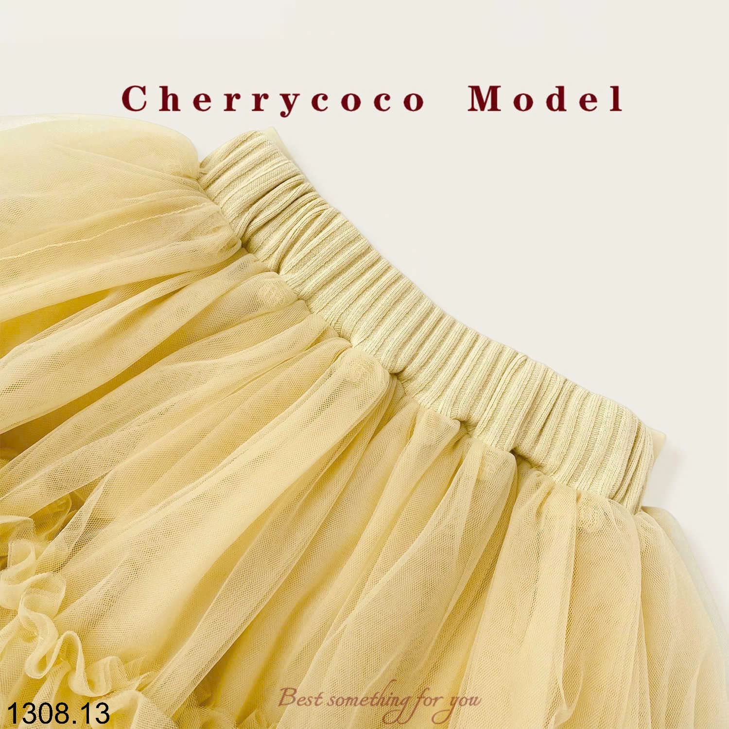 25HA1308.13 - SET VÁY ÁO VÀNG CHERRY COCO XINH YÊU BÉ GÁI