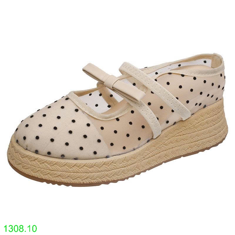 25HA1308.10 - DÉP SANDAL ĐẾ XUỒNG CHẤM BI