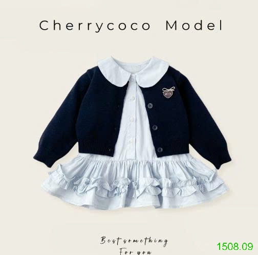 25HA1508.09 - SET VÁY ÁO CARDIGAN CHERRYCOCO CAO CẤP