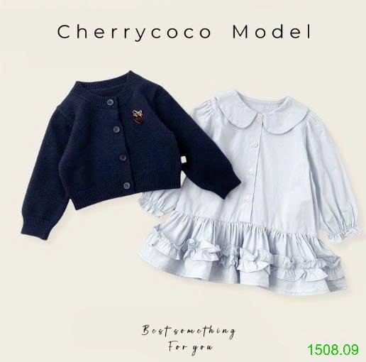 25HA1508.09 - SET VÁY ÁO CARDIGAN CHERRYCOCO CAO CẤP