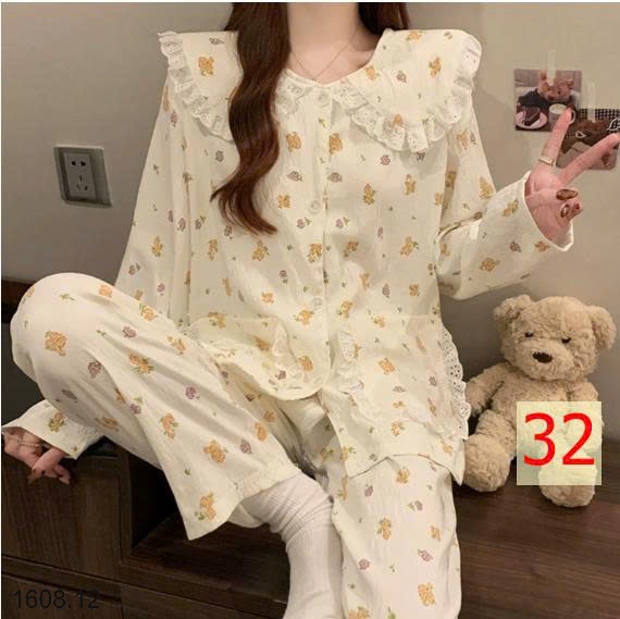 25HA1608.12 - BỘ NỮ MẶC NHÀ CỔ BÈO CHO NỮ