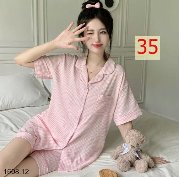 25HA1608.12 - BỘ NỮ MẶC NHÀ CỔ BÈO CHO NỮ