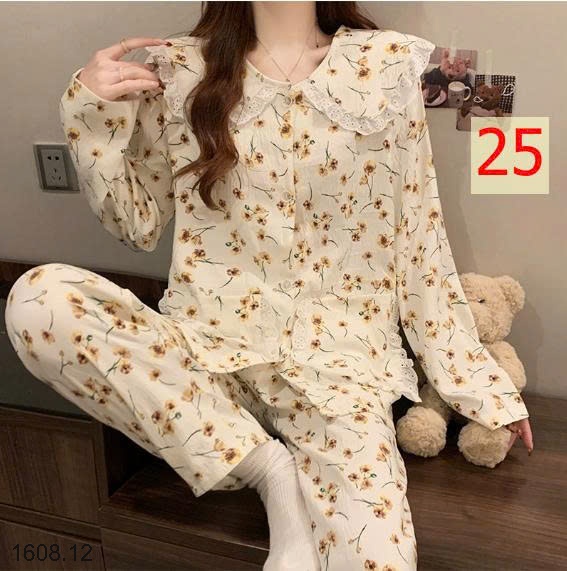 25HA1608.12 - BỘ NỮ MẶC NHÀ CỔ BÈO CHO NỮ