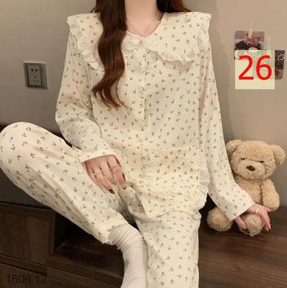 25HA1608.12 - BỘ NỮ MẶC NHÀ CỔ BÈO CHO NỮ