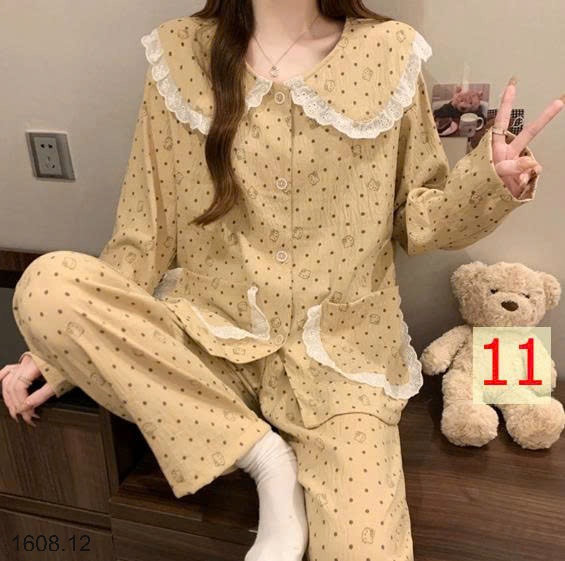25HA1608.12 - BỘ NỮ MẶC NHÀ CỔ BÈO CHO NỮ