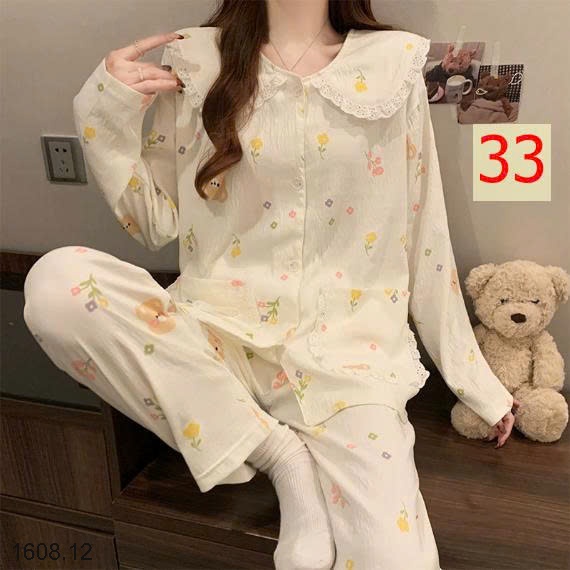 25HA1608.12 - BỘ NỮ MẶC NHÀ CỔ BÈO CHO NỮ