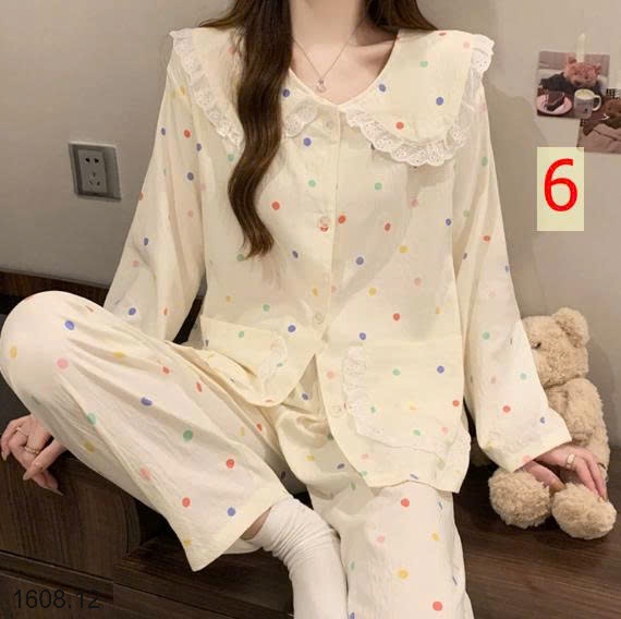 25HA1608.12 - BỘ NỮ MẶC NHÀ CỔ BÈO CHO NỮ