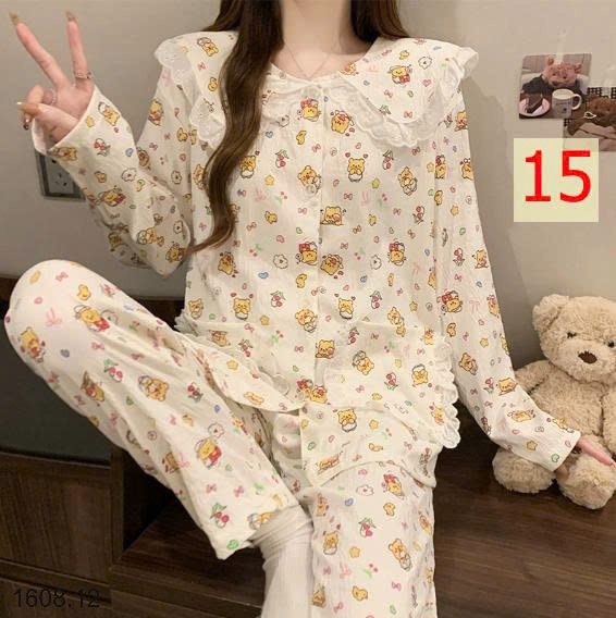 25HA1608.12 - BỘ NỮ MẶC NHÀ CỔ BÈO CHO NỮ