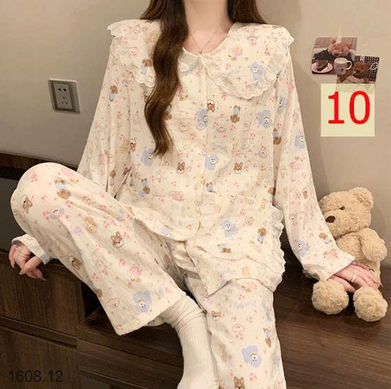 25HA1608.12 - BỘ NỮ MẶC NHÀ CỔ BÈO CHO NỮ