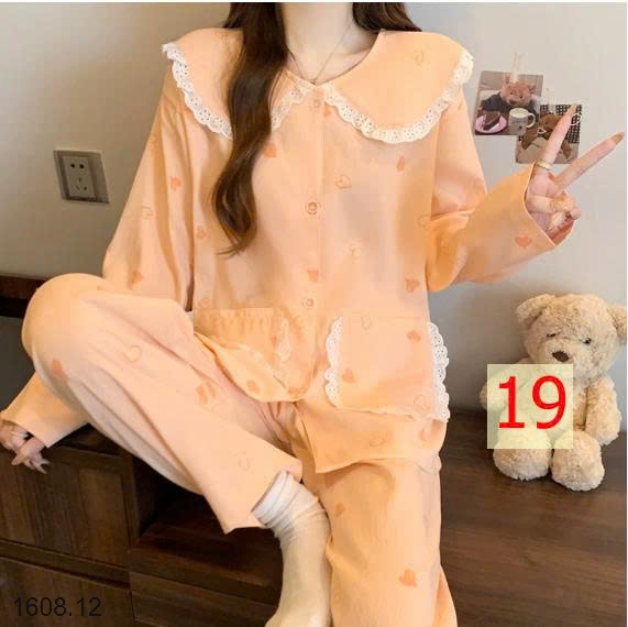 25HA1608.12 - BỘ NỮ MẶC NHÀ CỔ BÈO CHO NỮ