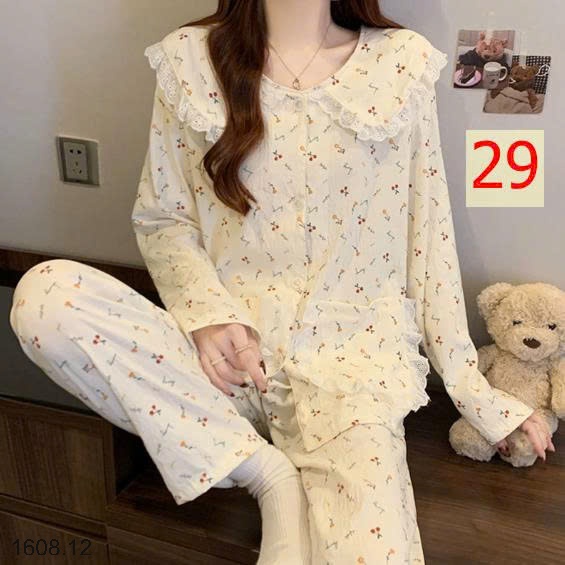 25HA1608.12 - BỘ NỮ MẶC NHÀ CỔ BÈO CHO NỮ