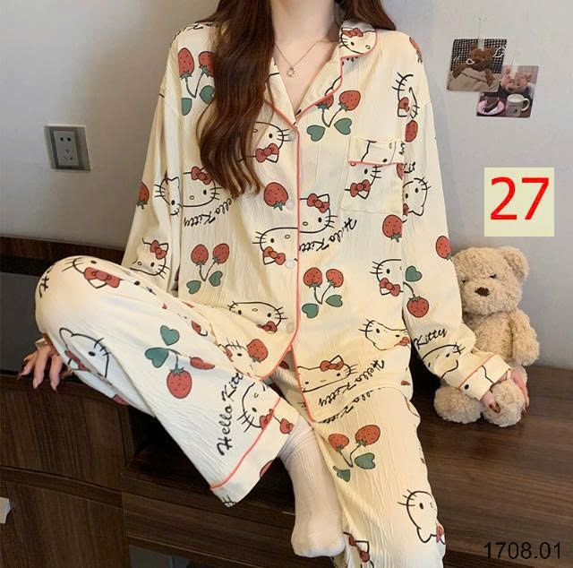 25HA1708.01 - BỘ NỮ PIZAMA MẶC NHÀ