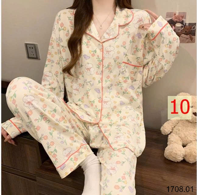 25HA1708.01 - BỘ NỮ PIZAMA MẶC NHÀ