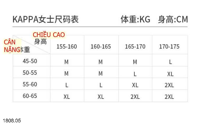 25HA1808.05 - BỘ MẶC NHÀ KAPPA NỮ