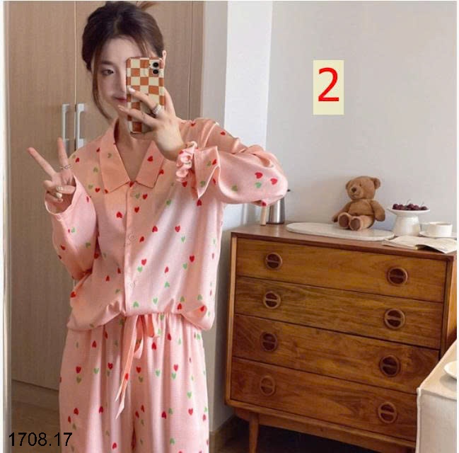 25HA1708.17 - BỘ PIZAMA MẶC NHÀ JIEAINA KÈM DÂY BUỘC TÓC