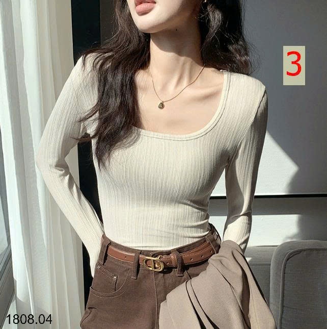 25HA1808.04 - ÁO THUN CỔ CHỮ U NỮ
