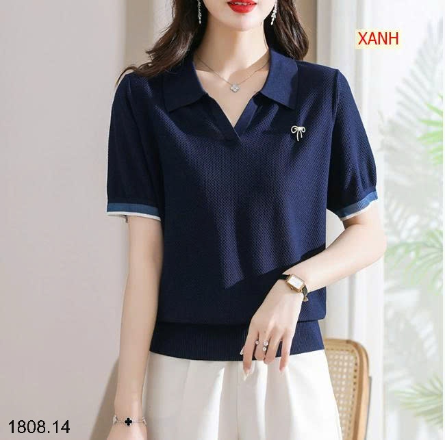 25HA1808.14 - ÁO POLO LEN CỘC NỮ