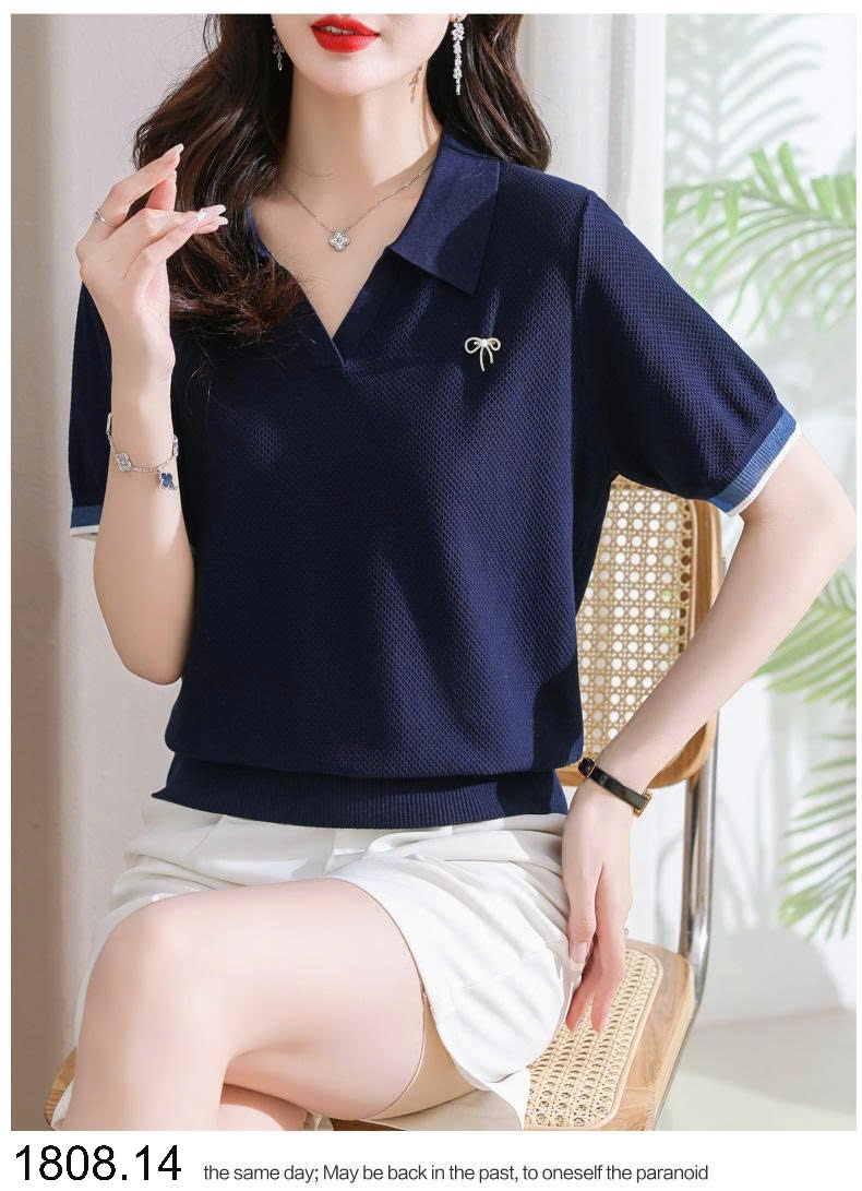 25HA1808.14 - ÁO POLO LEN CỘC NỮ