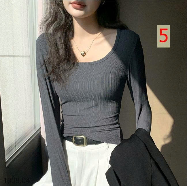 25HA1808.04 - ÁO THUN CỔ CHỮ U NỮ