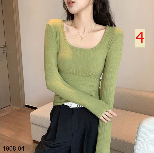 25HA1808.04 - ÁO THUN CỔ CHỮ U NỮ