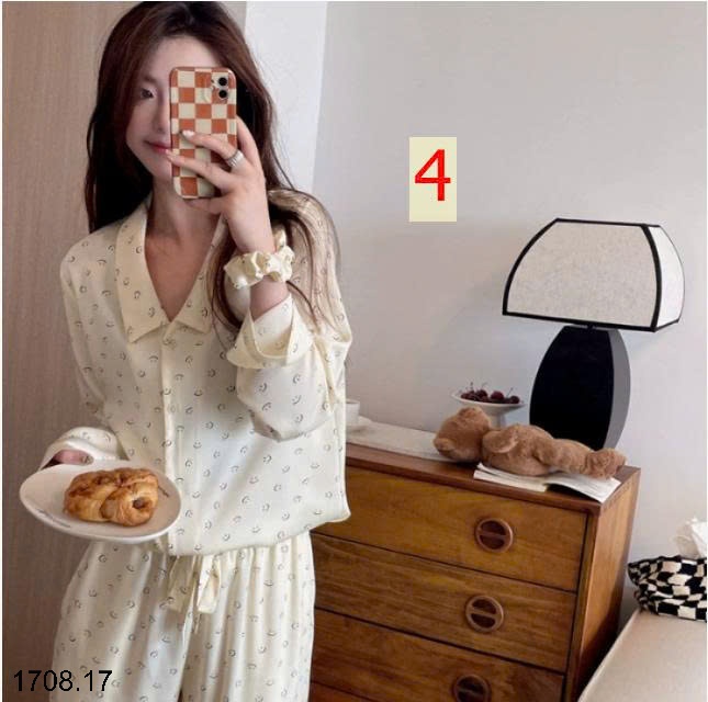 25HA1708.17 - BỘ PIZAMA MẶC NHÀ JIEAINA KÈM DÂY BUỘC TÓC