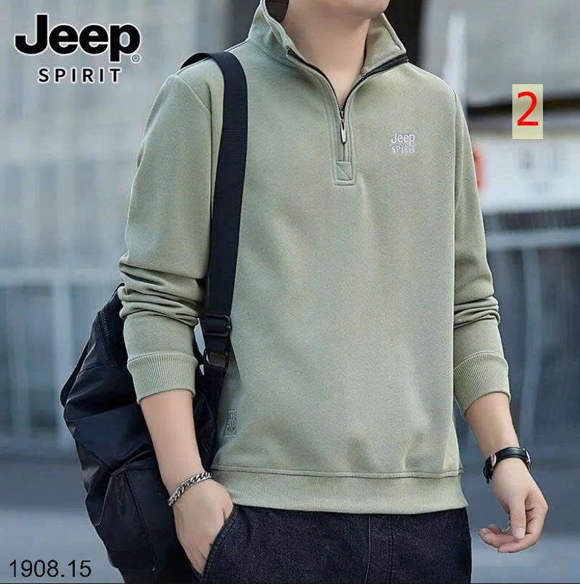 25HA1908.15 - ÁO NỈ JEEP NAM KÉO KHÓA CỔ