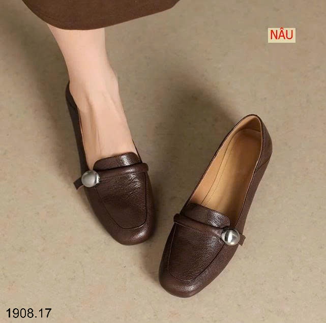 25HA1908.17 - GIÀY LƯỜI MŨI TRÒN GÓT THẤP