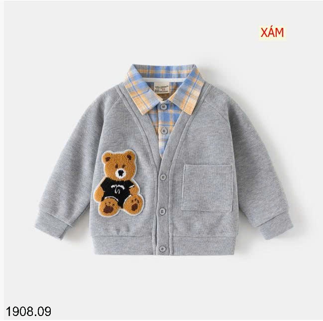 25HA1908.09 - ÁO PHỐI CỔ SƠ MI WELLKIDS