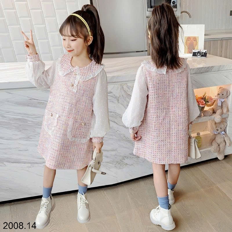 25HA2008.14 - VÁY DẠ TAY BỒNG BÉ GÁI
