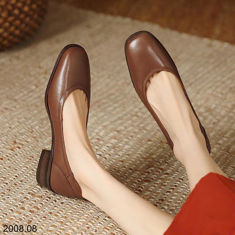 25HA2008.08 - GIÀY ĐẾ THẤP GÓT VUÔNG