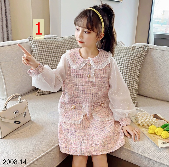 25HA2008.14 - VÁY DẠ TAY BỒNG BÉ GÁI