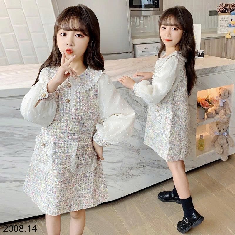 25HA2008.14 - VÁY DẠ TAY BỒNG BÉ GÁI